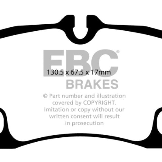 EBC 09-12 Porsche 911 (997) (Cast Iron Rotor only) 3.6 Carrera 2 Yellowstuff Rear Brake Pads-Brake Pads - Performance-EBC-EBCDP41930R-SMINKpower Performance Parts