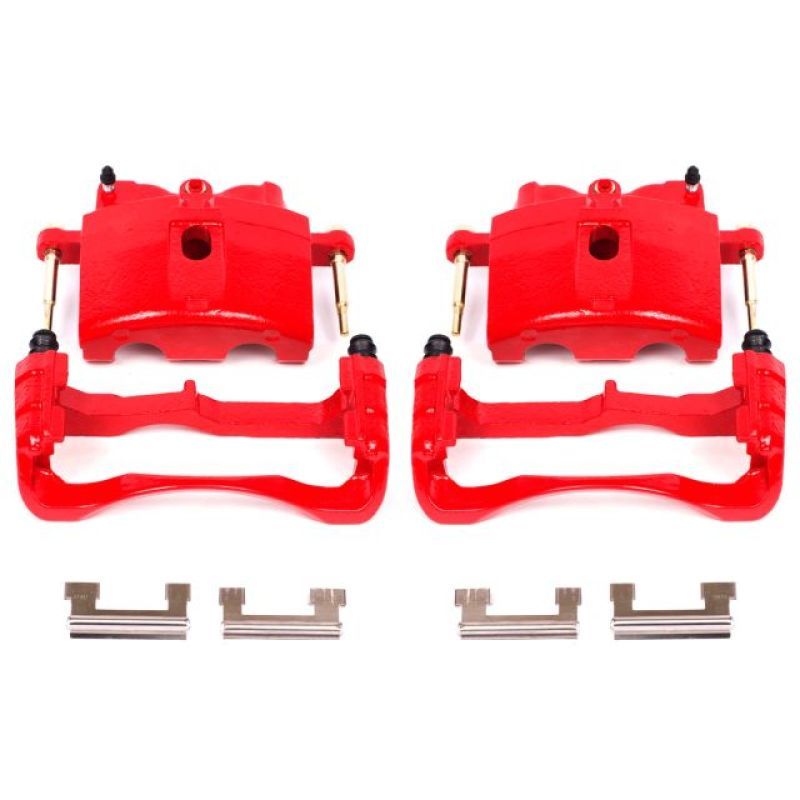 Power Stop 00-04 Cadillac DeVille Front Red Calipers w/Brackets - Pair - SMINKpower Performance Parts PSBS4730 PowerStop