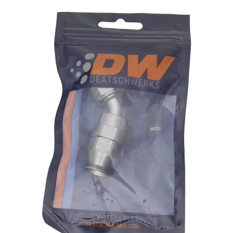 DeatschWerks 6AN Female Swivel 45-Degree Hose End PTFE (Incl. 1 Olive Insert) - SMINKpower Performance Parts DWK6-02-0851 DeatschWerks