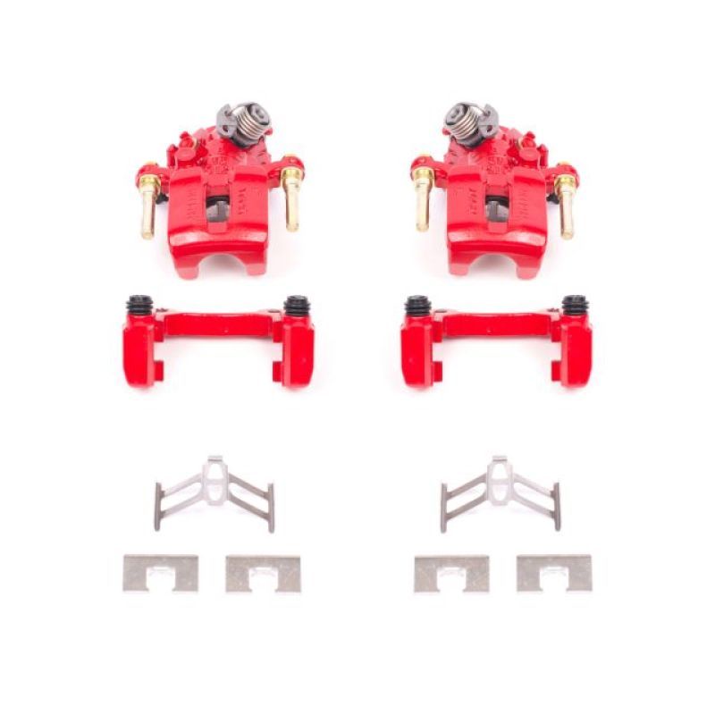 Power Stop 92-01 Honda Prelude Rear Red Calipers w/Brackets - Pair-Brake Calipers - Perf-PowerStop-PSBS1612-SMINKpower Performance Parts