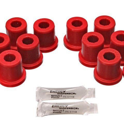 Energy Suspension 81-89 Toyota FJ40/FJ60 Landcruiser 2/4WD Red Front Leaf Spring Bushing (Set of 12)-Bushing Kits-Energy Suspension-ENG8.2106R-SMINKpower Performance Parts