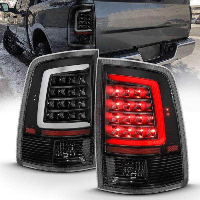 ANZO 2009-2018 Dodge Ram 1500 LED Taillight Plank Style Black w/Clear Lens-Tail Lights-ANZO-ANZ311318-SMINKpower Performance Parts