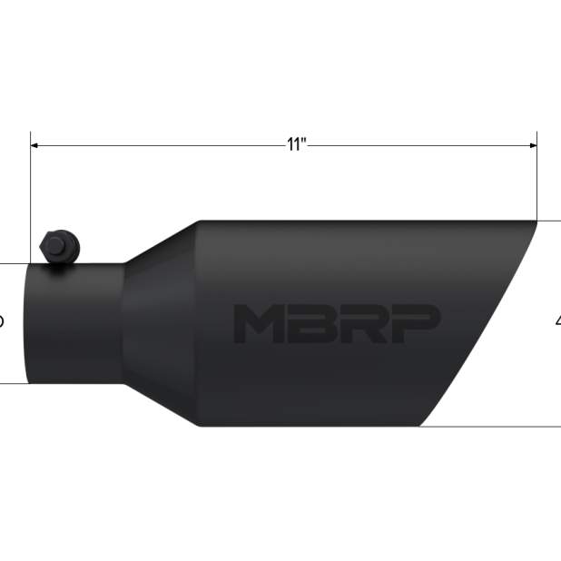 MBRP Universal Dual Wall Angle Rolled End Tip 4-1/2in OD / 2-1/2in Inlet / 11in Length - Black-Tips-MBRP-MBRPT5161BLK-SMINKpower Performance Parts