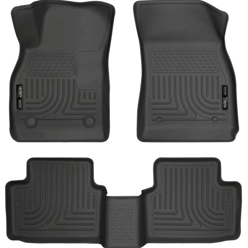 Husky Liners 13 Chevy Malibu WeatherBeater Black Front & 2nd Seat Floor Liners-Floor Mats - Rubber-Husky Liners-HSL98191-SMINKpower Performance Parts