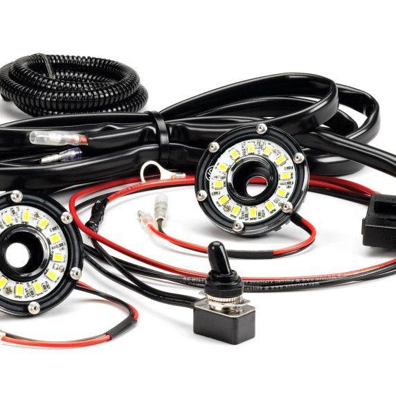 KC HiLiTES Cyclone 2in. LED Universal Under Hood Lighting Kit (Incl. 2 Cyclone Lights/Switch/Wiring)-Light Bars & Cubes-KC HiLiTES-KCL355-SMINKpower Performance Parts