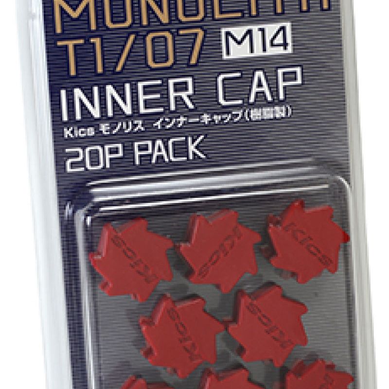 Project Kics M14 Monolith Cap - Red (Only Works For M14 Monolith Lugs) - 20 Pcs - SMINKpower Performance Parts PJKWCMF4R Project Kics