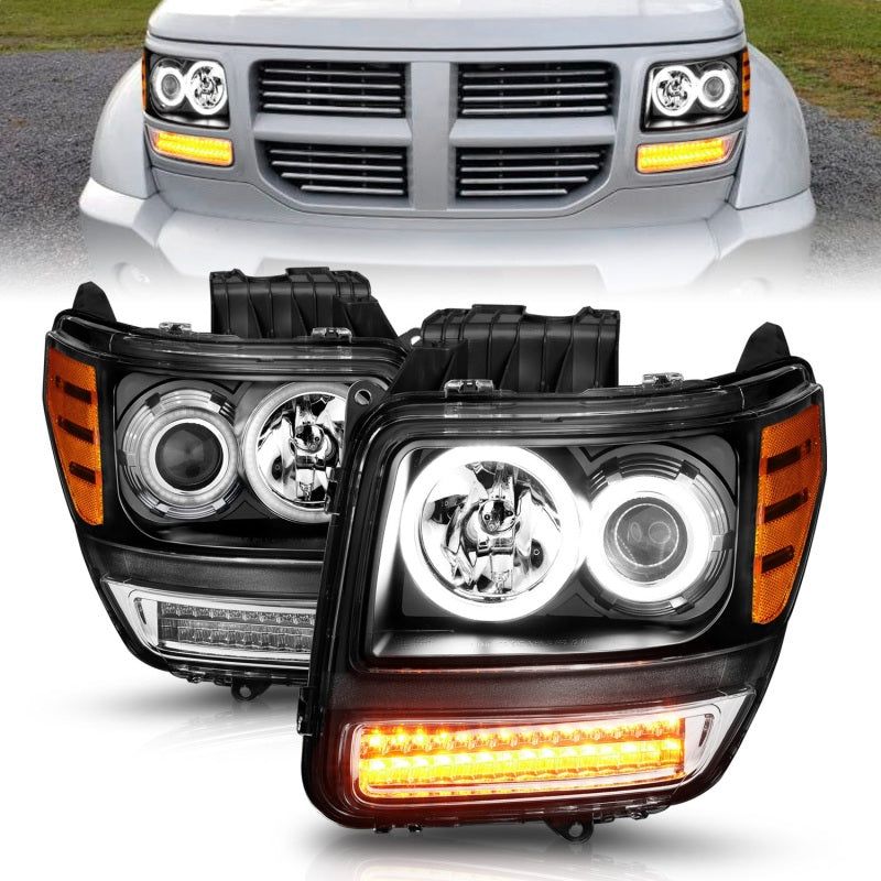 ANZO 2007-2012 Dodge Nitro Projector Headlights w/ Halo Black (CCFL) G2-Headlights-ANZO-ANZ111145-SMINKpower Performance Parts