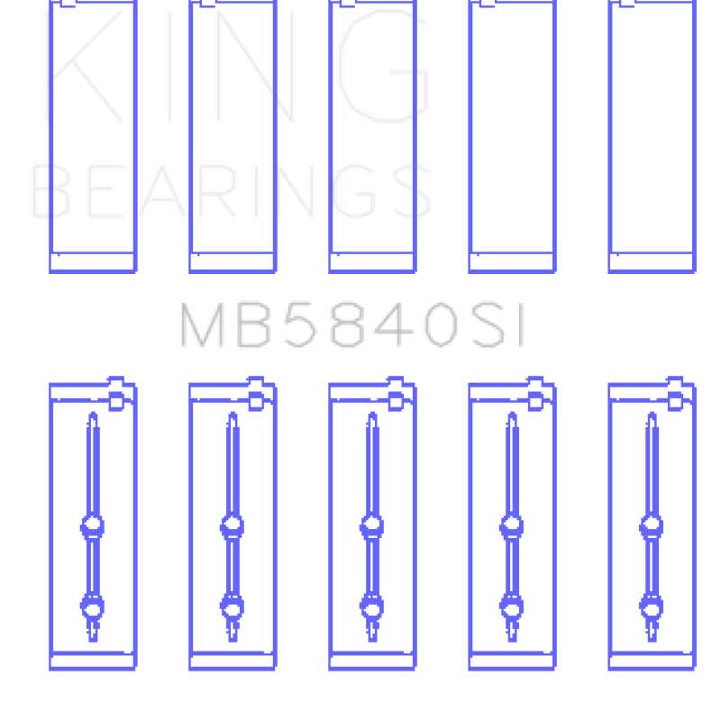 King Chrysler / Dodge Gen 3 Hemi 5.7L / 6.1L / 6.4L Crankshaft Main Bearing Set (Set of 5)-Bearings-King Engine Bearings-KINGMB5840SI-SMINKpower Performance Parts