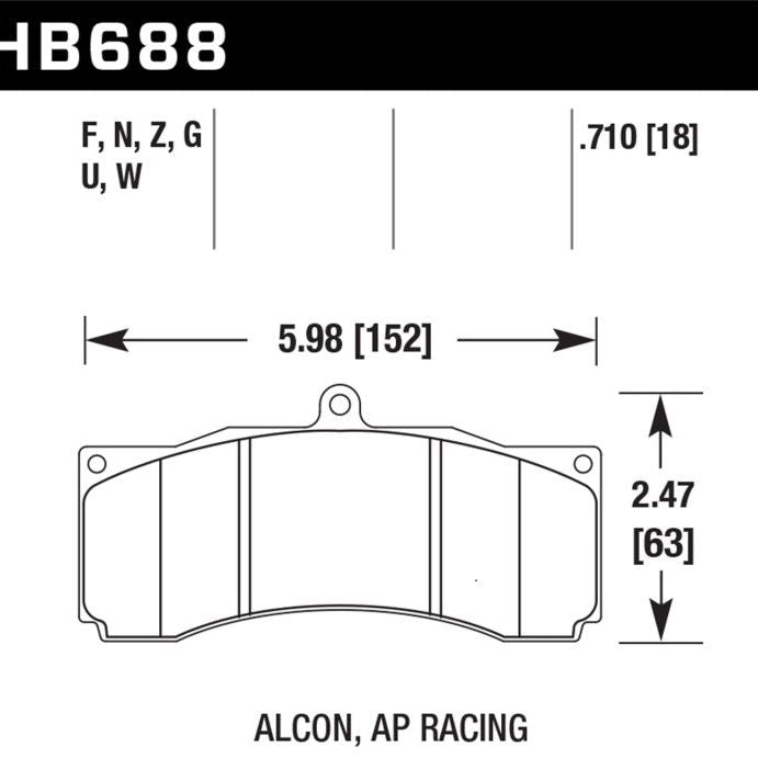 Hawk Alcon / AP Racing / Baer HPS Brake Pads - SMINKpower Performance Parts HAWKHB688F.710 Hawk Performance