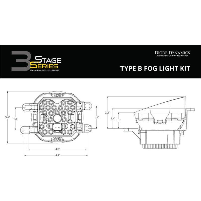 Diode Dynamics SS3 Sport Type B Kit ABL - Yellow SAE Fog - SMINKpower Performance Parts DIODD6997 Diode Dynamics