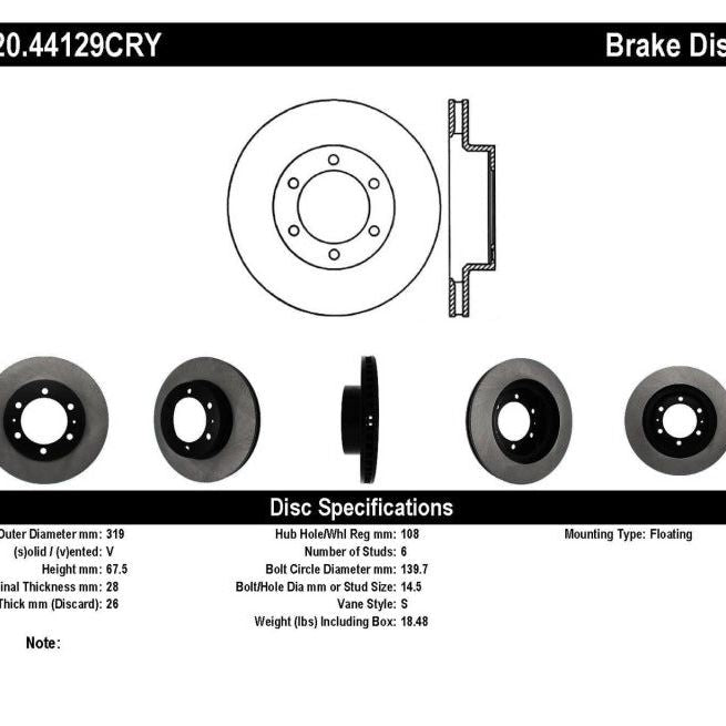 Stoptech 03-09 Toyota 4Runner / 05-14 Toyota FJ Cruiser Front Performance Cryo Brake Rotor-Brake Rotors - Drilled-Stoptech-STO120.44129CRY-SMINKpower Performance Parts