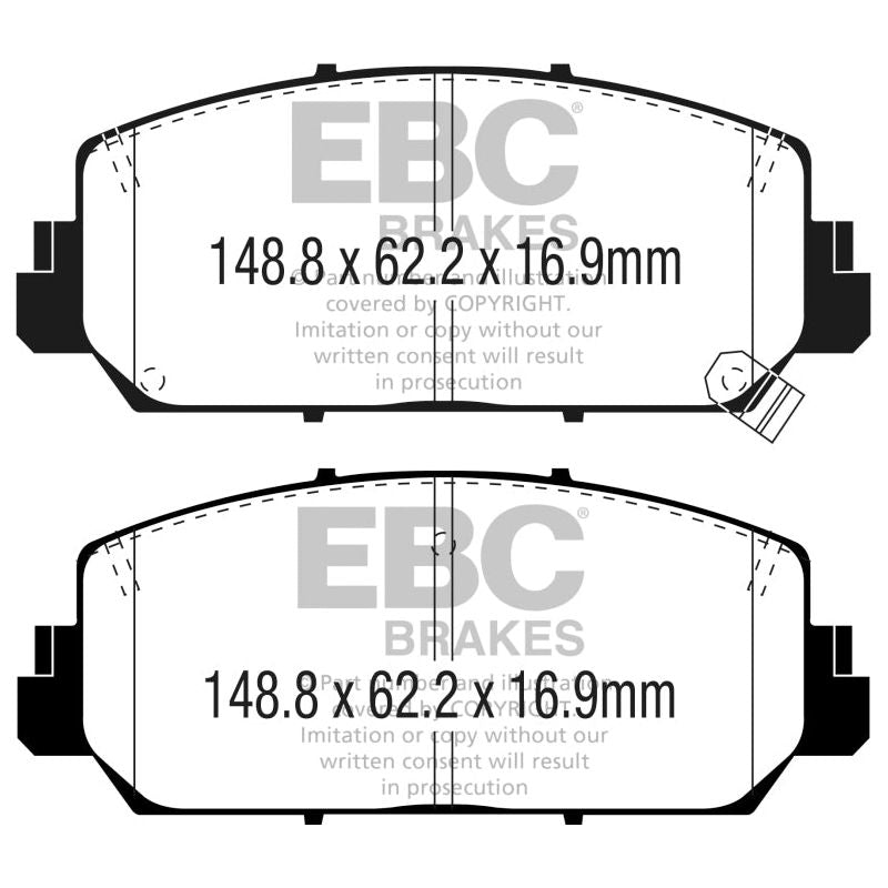 EBC 16+ Acura ILX 2.4 Yellowstuff Front Brake Pads-Brake Pads - Performance-EBC-EBCDP43049R-SMINKpower Performance Parts