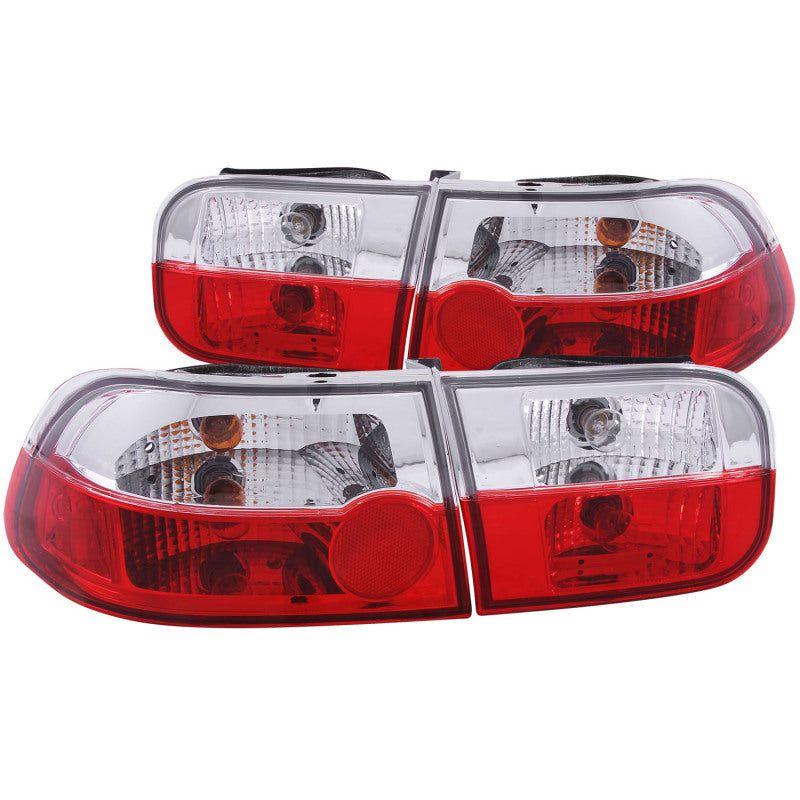 ANZO 1992-1995 Honda Civic Taillights Red/Clear-Tail Lights-ANZO-ANZ221220-SMINKpower Performance Parts