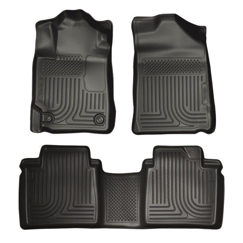 Husky Liners 07-11 Toyota Camry (All) WeatherBeater Combo Black Floor Liners (One Piece for 2nd Row)-Floor Mats - Rubber-Husky Liners-HSL98511-SMINKpower Performance Parts