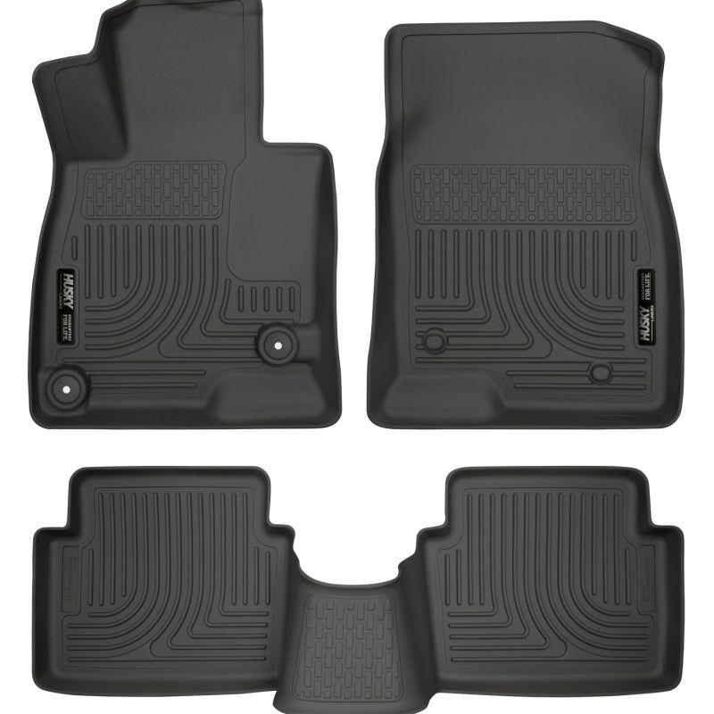 Husky Liners WeatherBeater 14 Mazda 3 Hatch&Sedan Front & Second Row Black Floor Liners-Floor Mats - Rubber-Husky Liners-HSL98651-SMINKpower Performance Parts