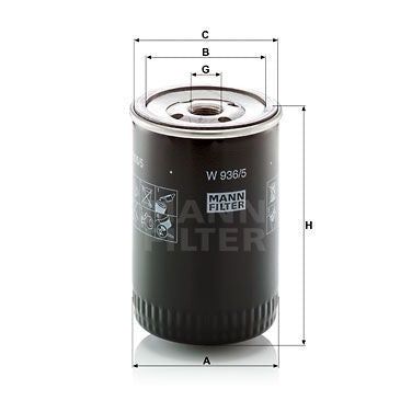 Oil Filter Mann W936-5 - SMINKpower Performance Parts MNNW936-5 Mann Filter